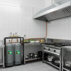 lắp đặt hệ thống bình gas công nghiệp 45kg cho nhà hàng quán ăn
