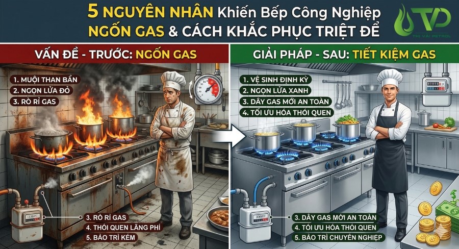 Cách khắc phục bếp công nghiệp ngốn gas hiệu quả