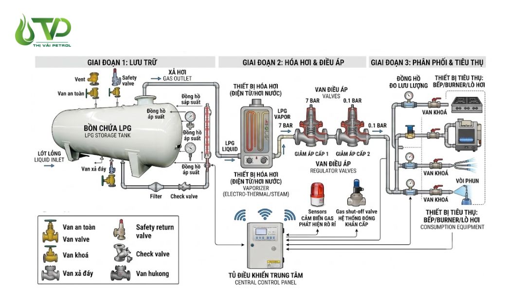 Hệ thống gas công nghiệp là gì? Quy trình 9 bước chuẩn quốc tế 2 Nguyên lý hoạt động của gas công nghiệp